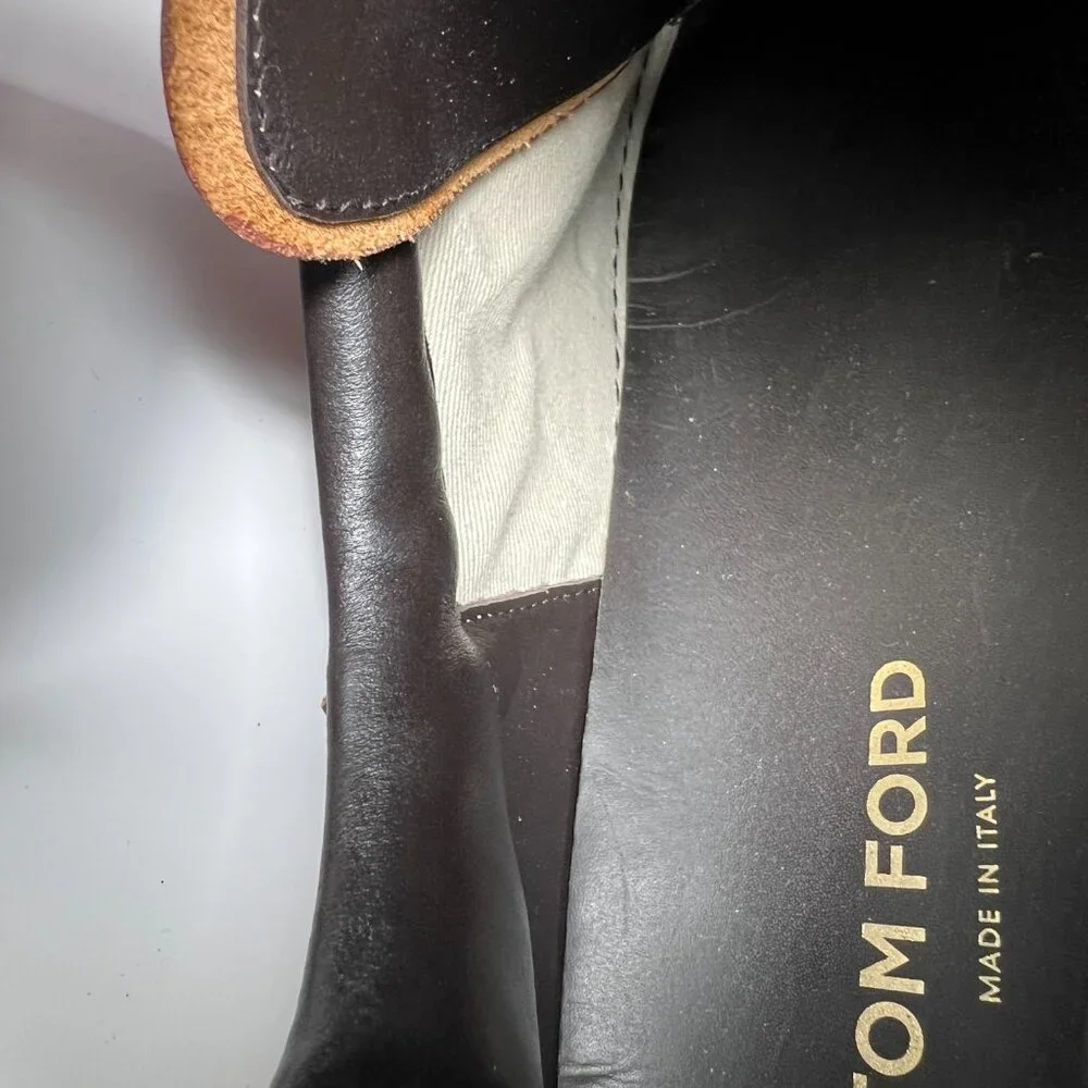TOM FORD Men's Brown Leather Warwick Sneakers 7